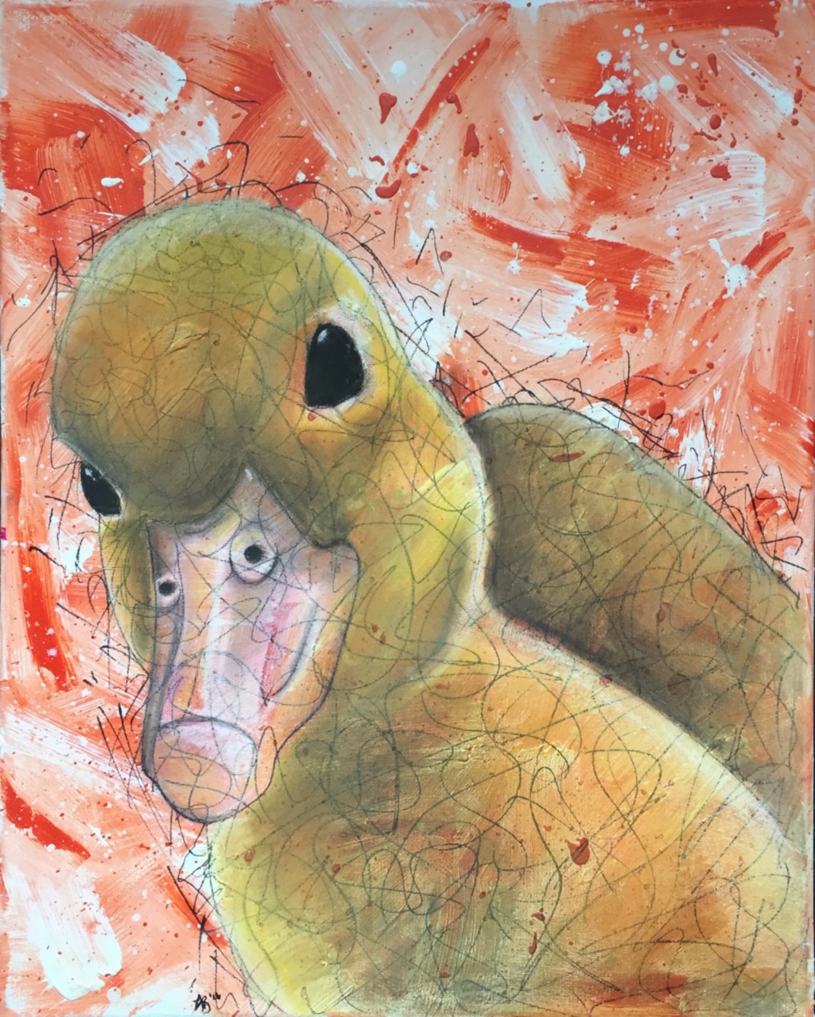 Completely Quackers Mixed Media Painting By Anne Bardsley