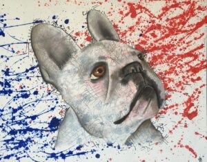 French Bulldog Mixed Media Painting By Anne Bardsley