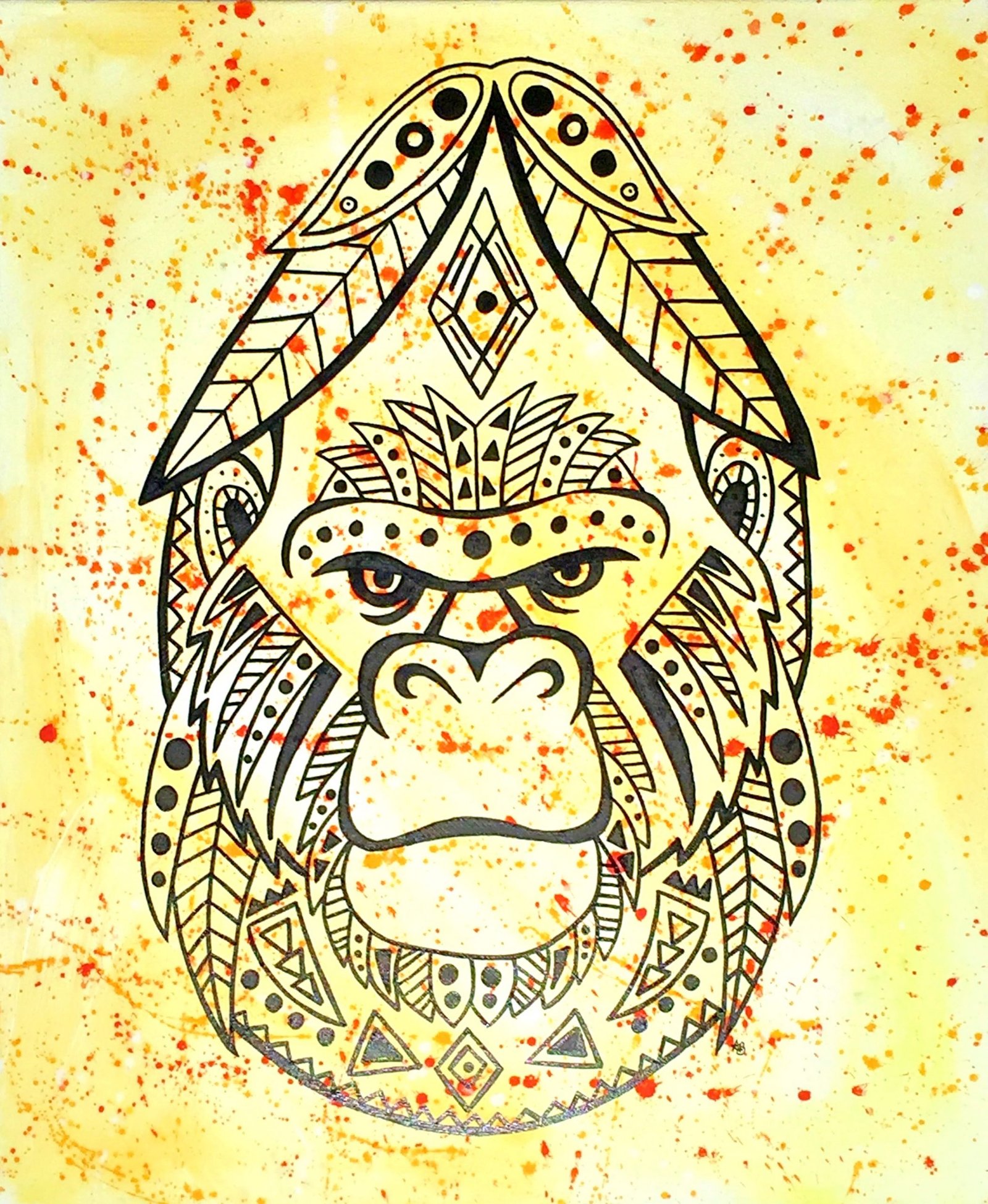 Gorilla Gorilla Graueri Acrylic Painting By Anne Bardsley