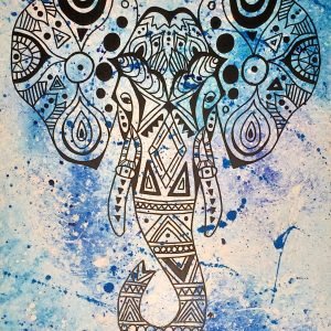 Loxodonta Africana Acrylic Painting By Anne Bardsley