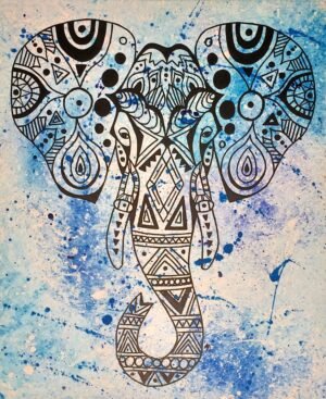 Loxodonta Africana Acrylic Painting By Anne Bardsley