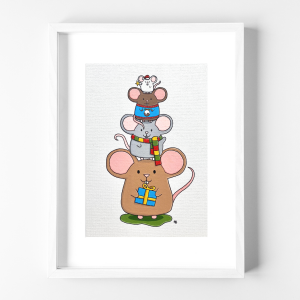 Merry Christmouse Framed Acrylic Painting By Anne Bardsley