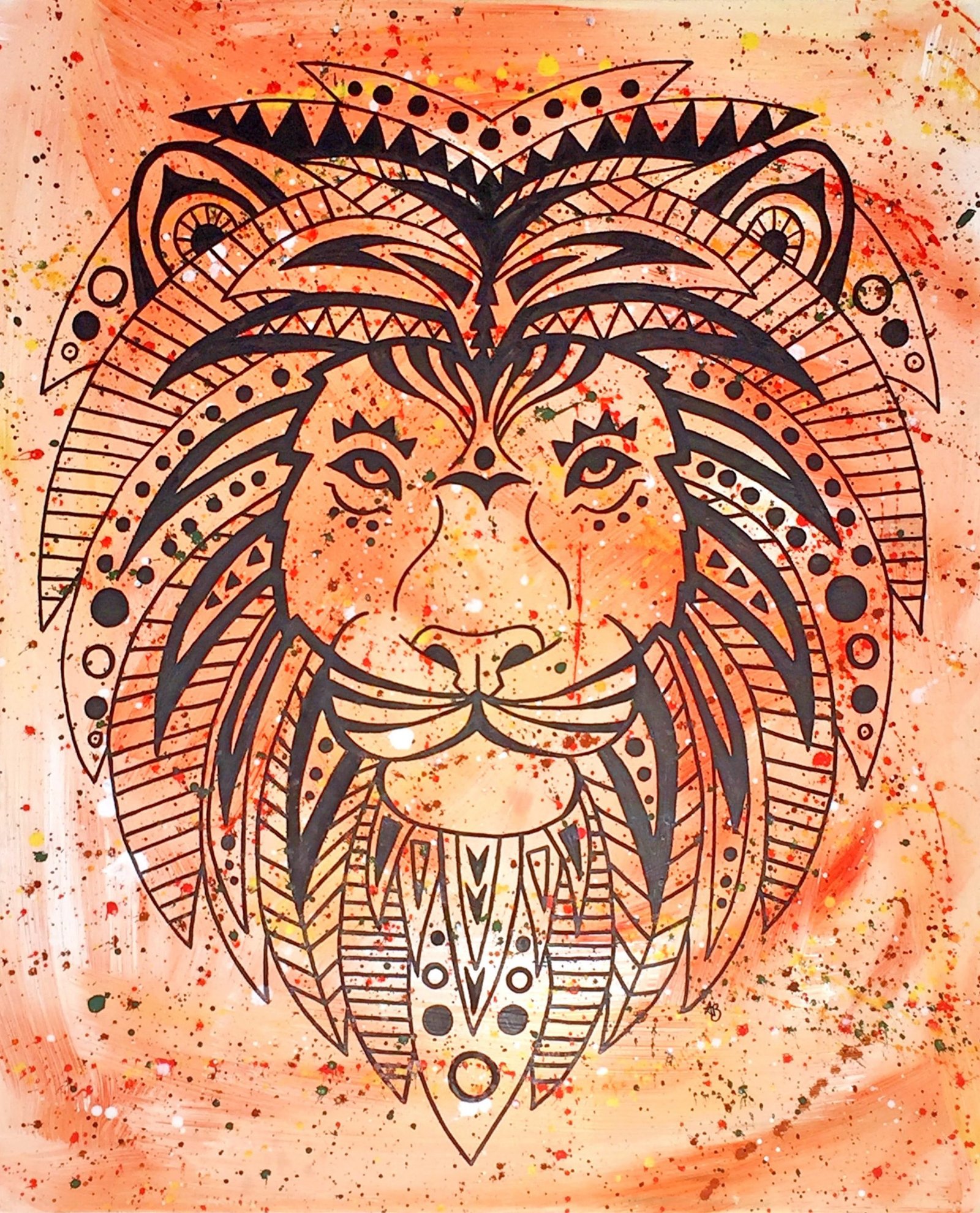 Panthera Leo Acrylic Painting By Anne Bardsley