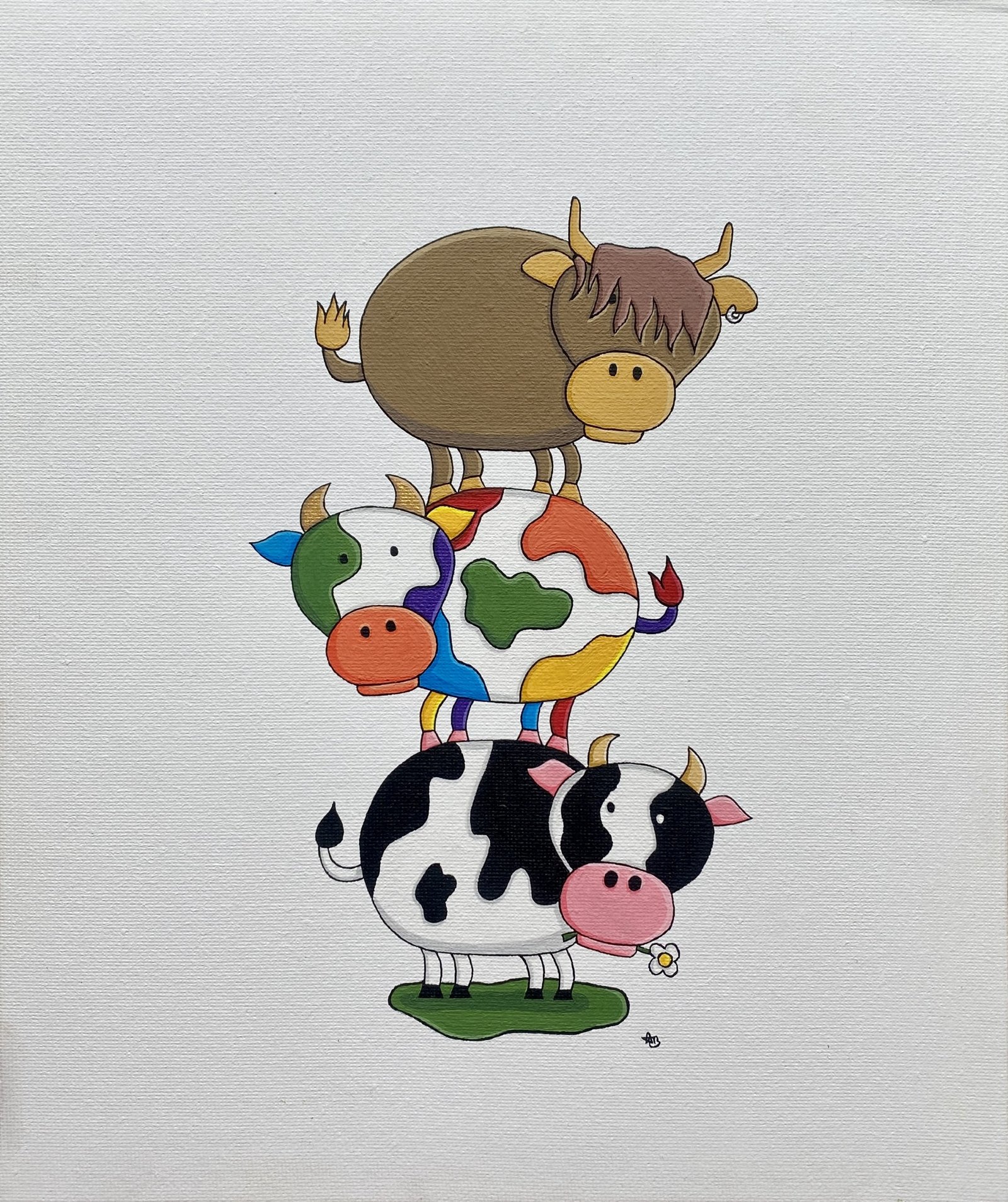 Pride Cows Acrylic Painting By Anne Bardsley