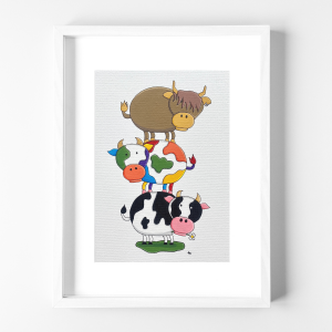 Pride Cows Framed Acrylic Painting By Anne Bardsley