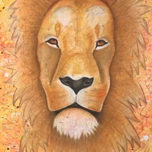 The Lion Who Would Be King Mixed Media Painting By Anne Bardsley