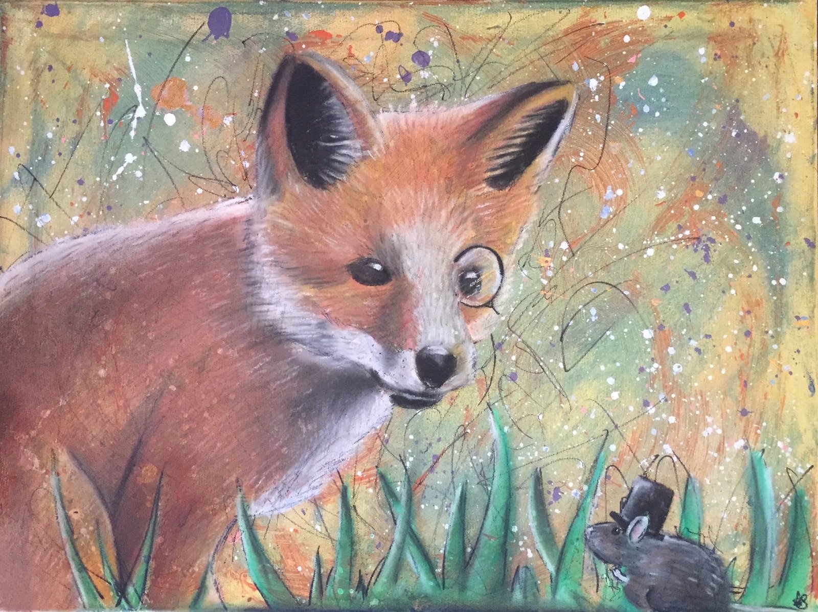 The Very Distinguished Mr Fox Mixed Media Painting By Anne Bardsley