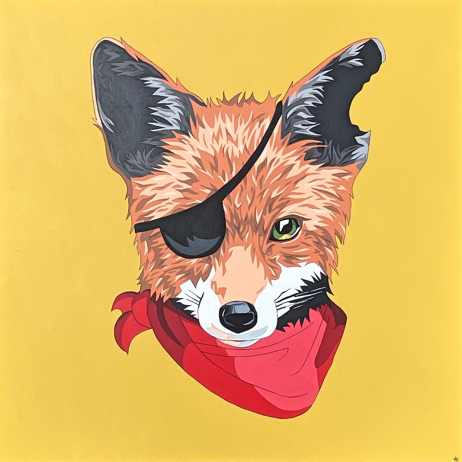 Very Foxy Acrylic Painting By Anne Bardsley