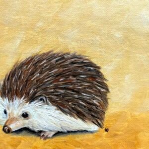 Spiky Hog Oil Painting By Anne Bardsley