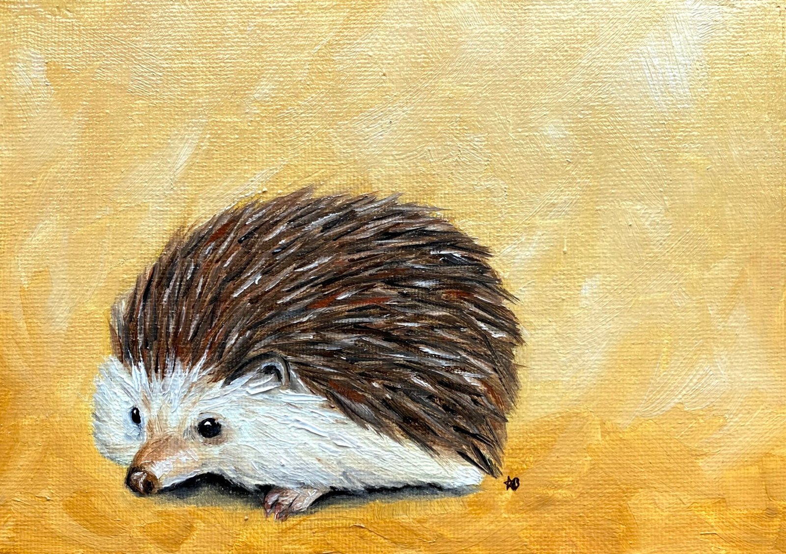 Spiky Hog Oil Painting By Anne Bardsley