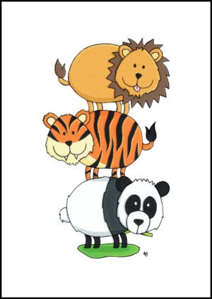 Lions And Tigers And Bears Print By Anne Bardsley