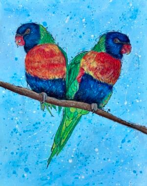 Lovers Tiff Mixed Media Painting By Anne Bardsley