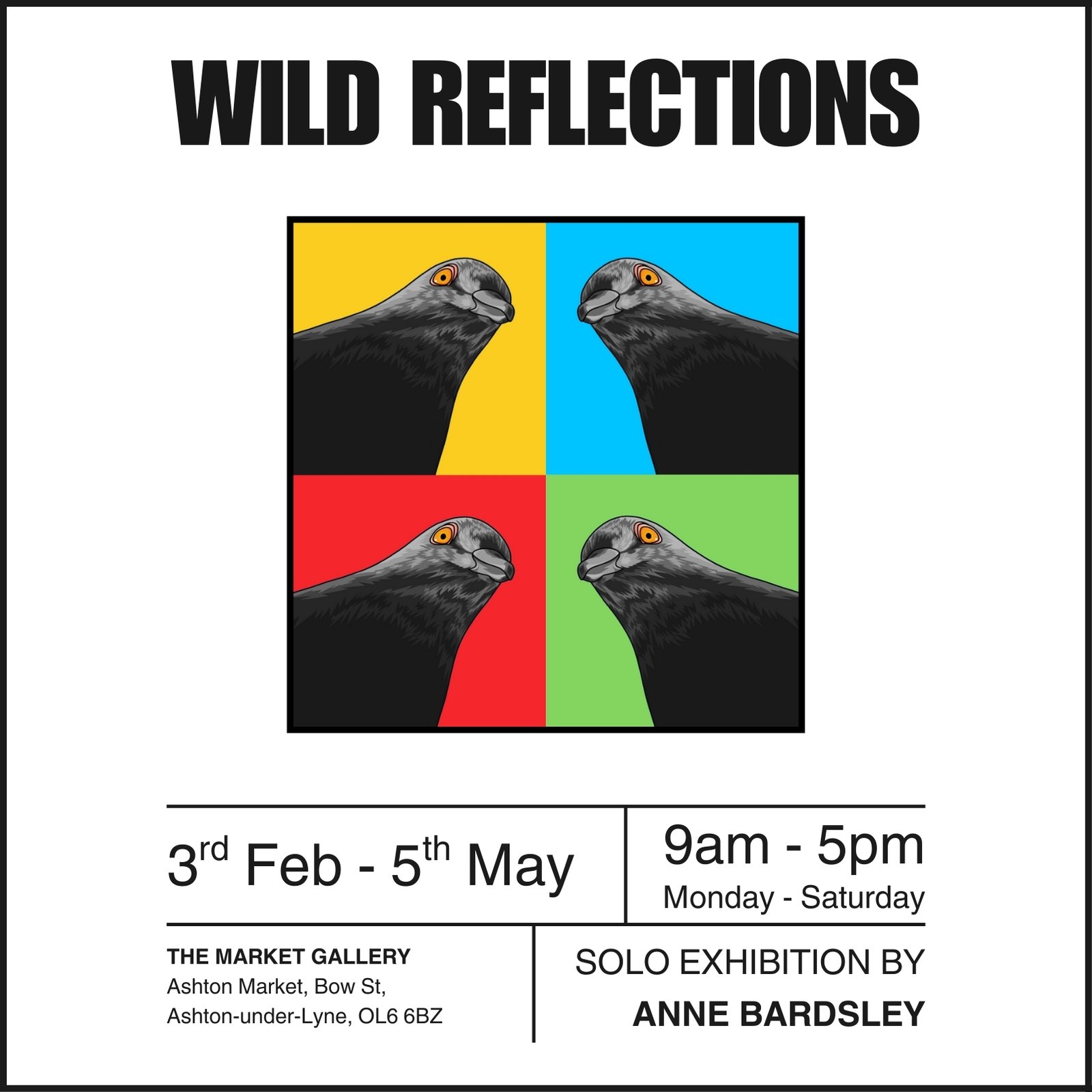 Anne Bardsley Art Wild Reflections Exhibition Feb 2026 Poster