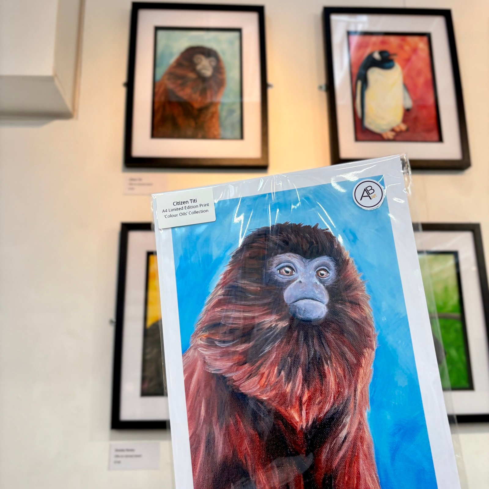 Anne Bardsley Art Wild Reflections Exhibition Feb 2026 Showing A Close Up Of Citizen Titi Limited Edition Print